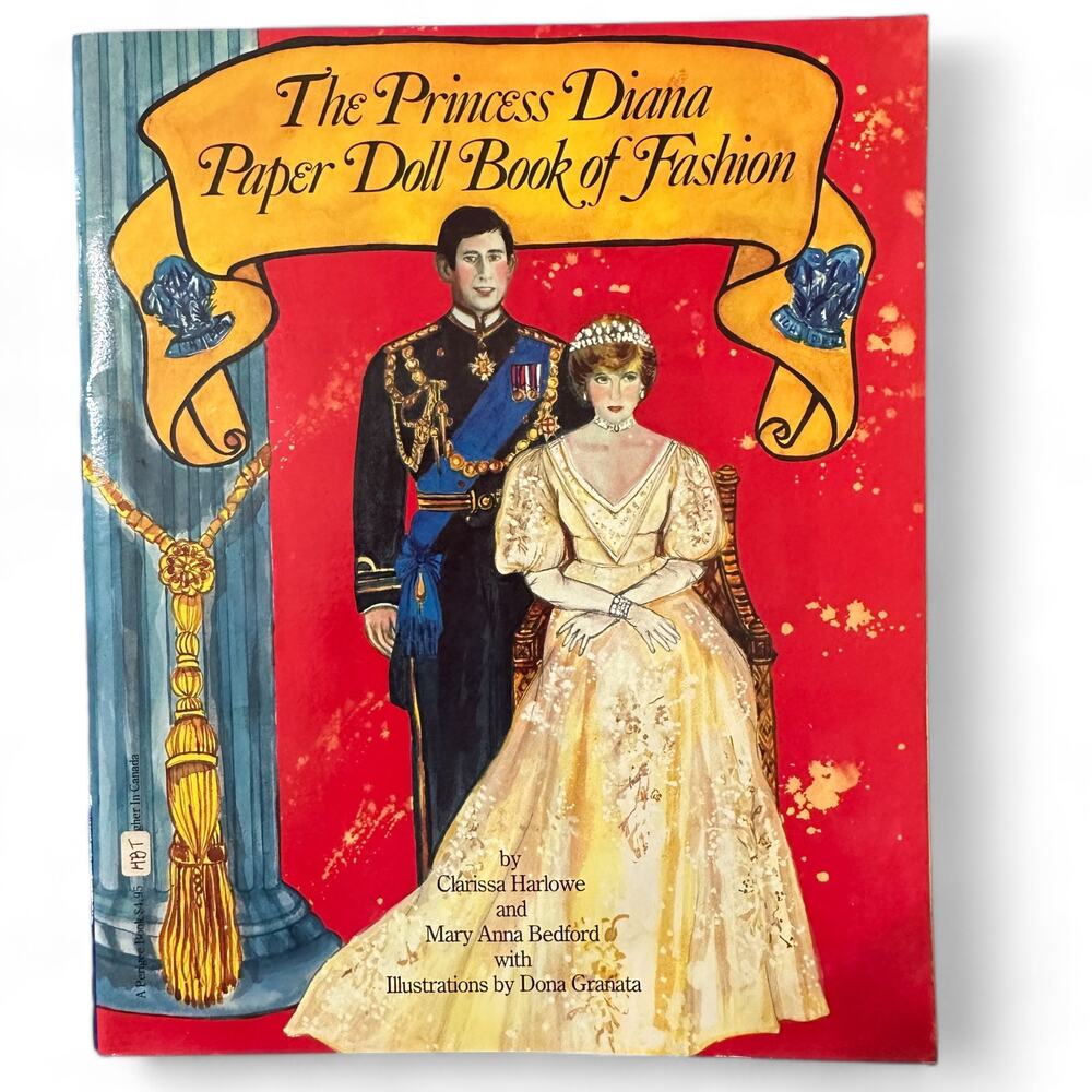 The Princess Diana Paper Doll Book of Fashion (1982) Rare Illustration Book